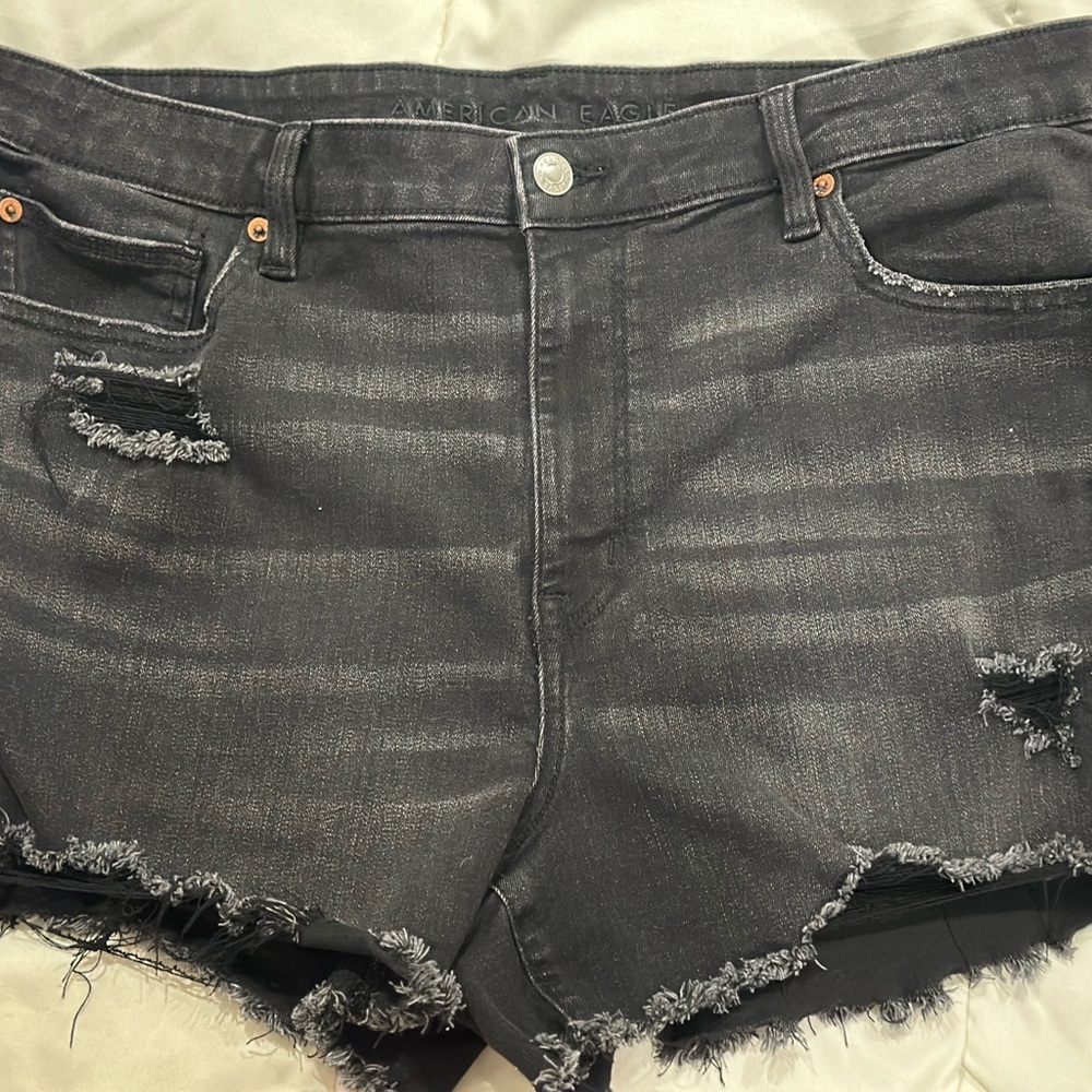 American Eagle Next-level Stretch Black Jean Shorts